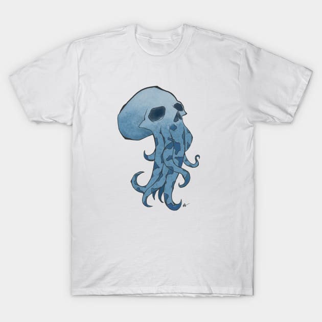 Skull Octopus T-Shirt by randamuART